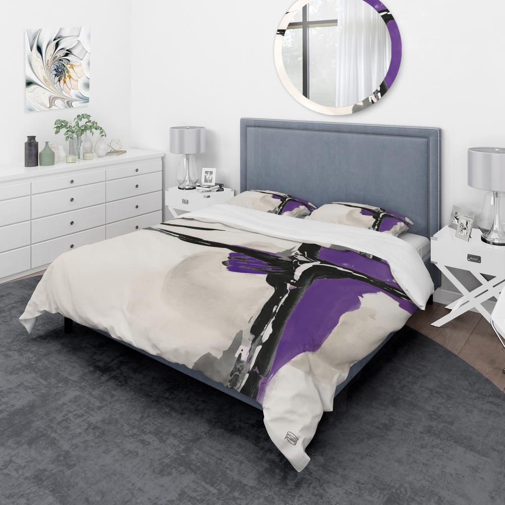 Designart BED30498-T 3 -Piece Purple Twin Duvet cover Set
