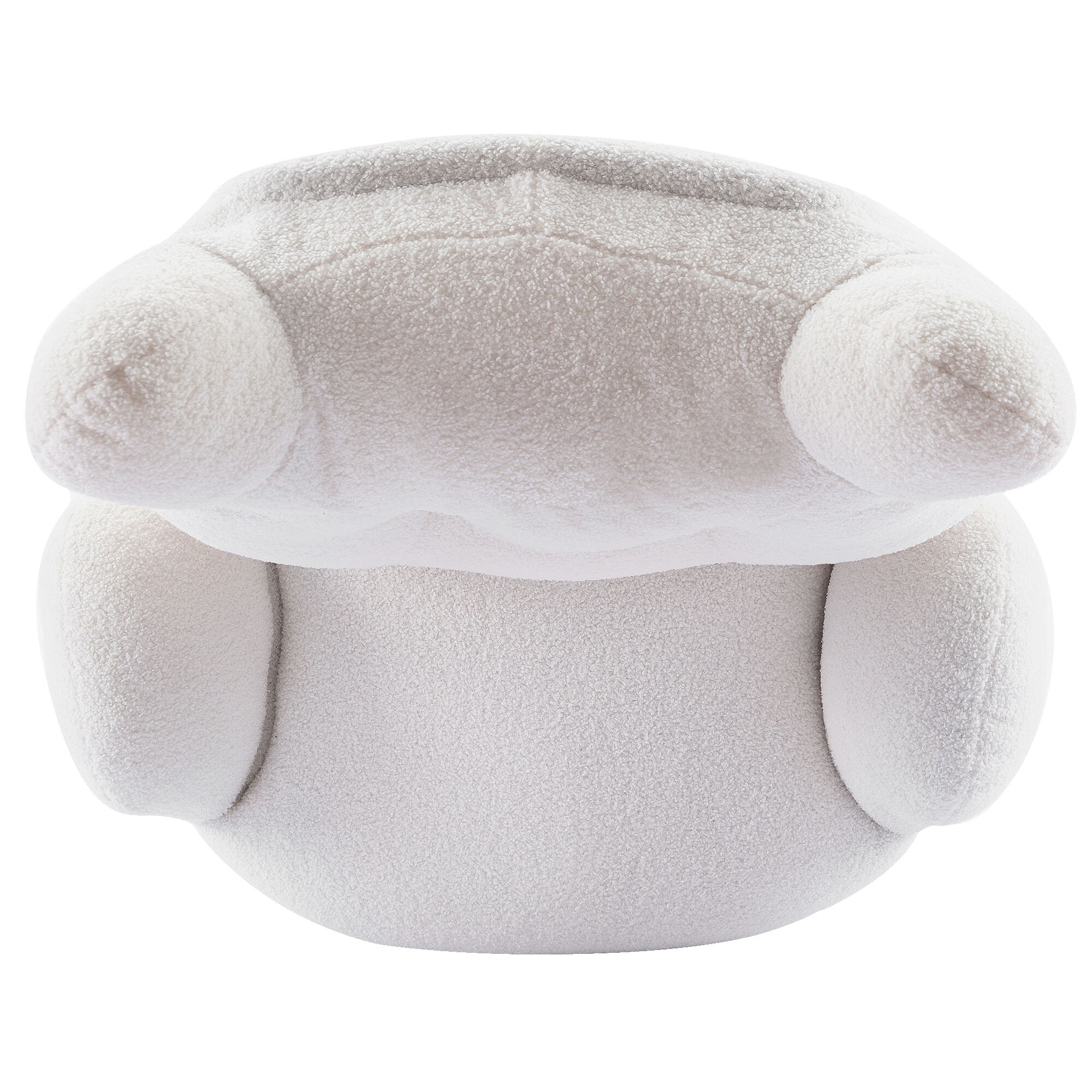 White Teddy Short Plush Particle Velvet Swivel Bear Barrel Accent