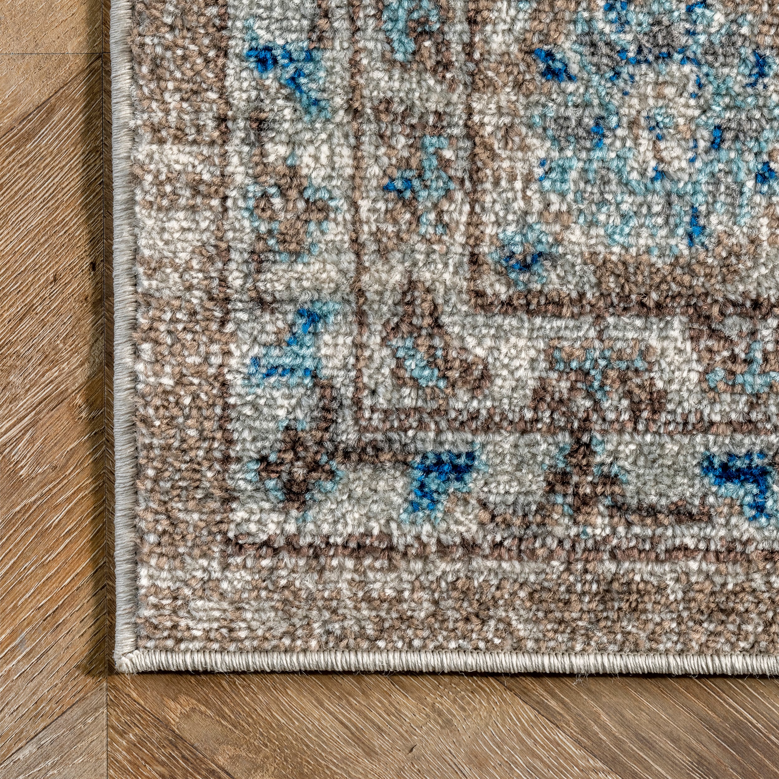 Reversible Blue Diamond 3'x5' Easy-Care Synthetic Area Rug