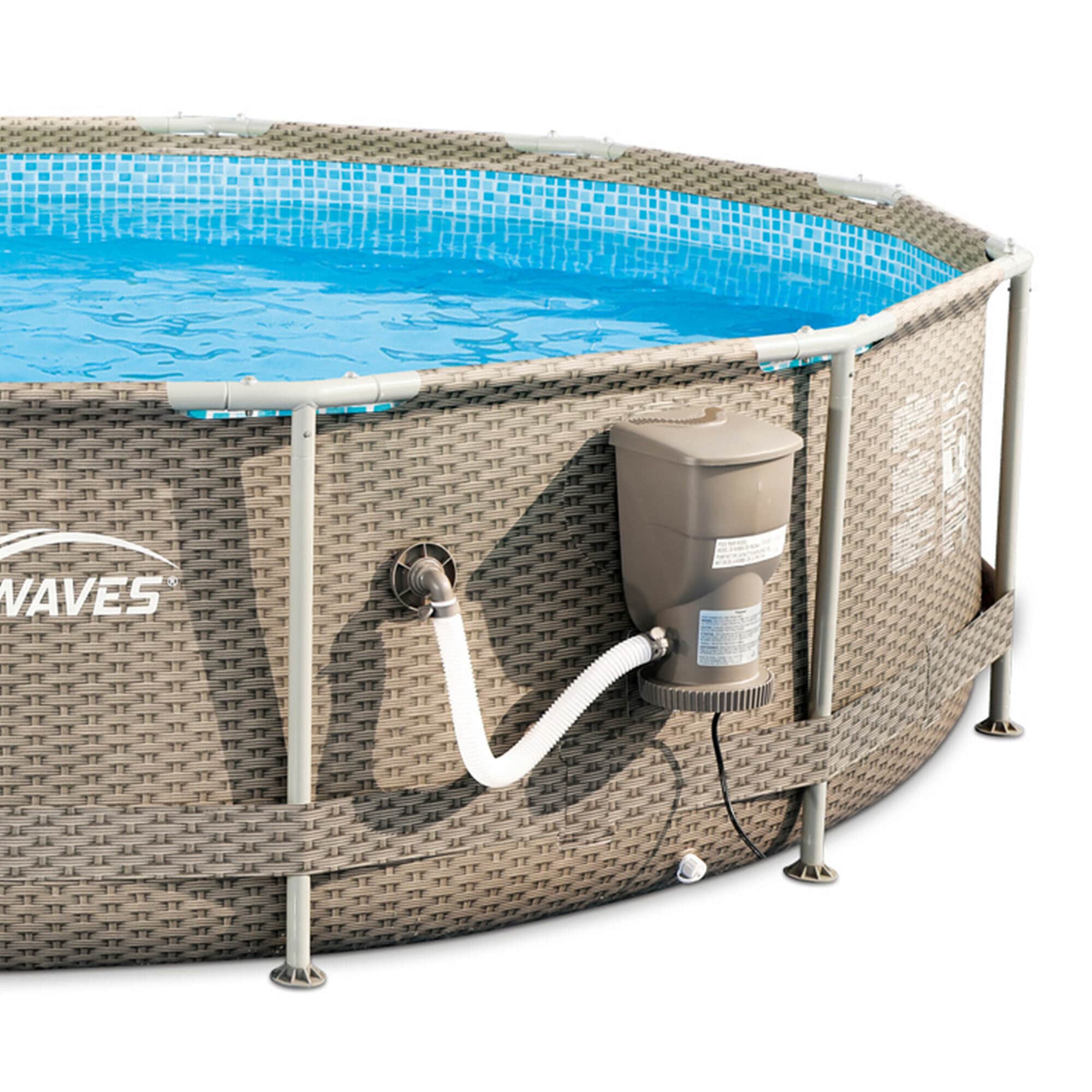 Summer Waves 12-ft x 12-ft Pool with Round Above-Ground Filter x Pump Frame at 30-in Metal