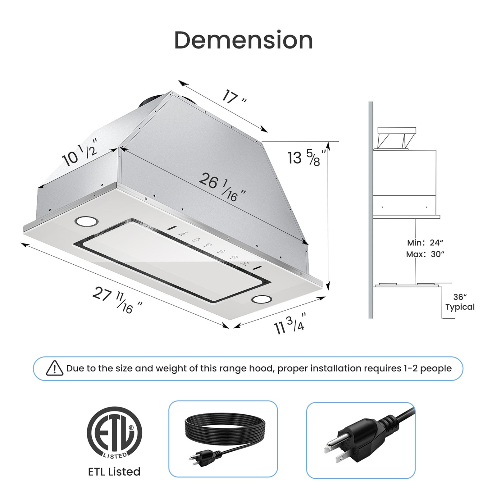 VIKIO B0136W Undercabinet-Range-Hoods - View #12