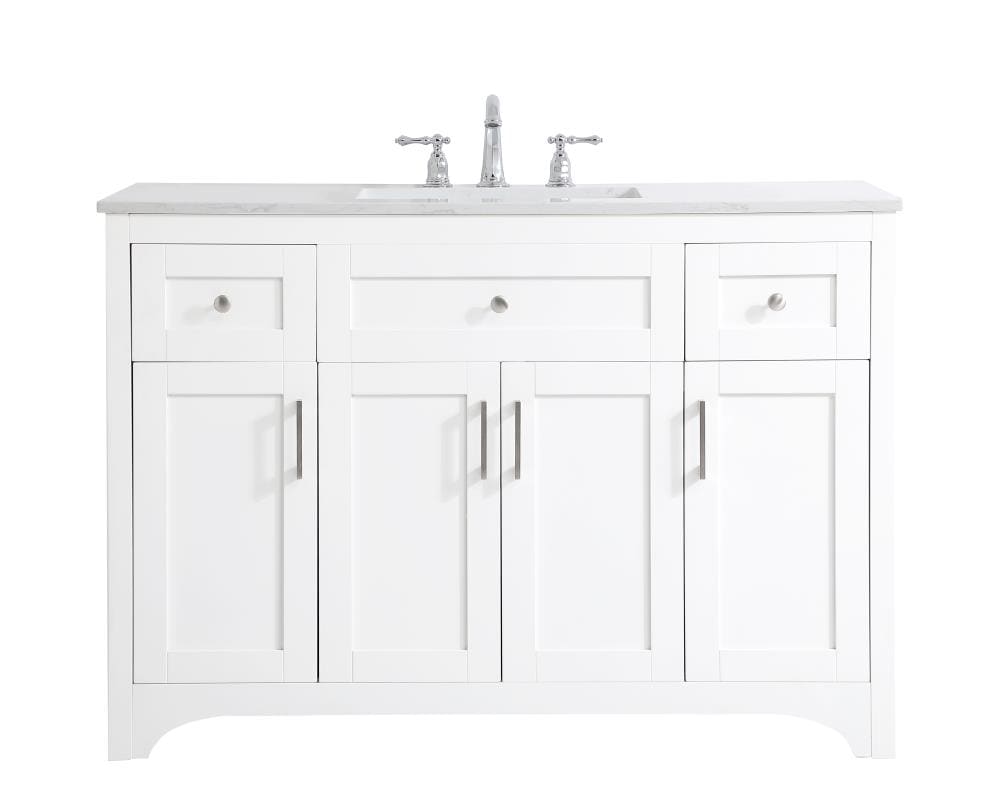 Elegant Decor First Impressions 48-in White Undermount Single Sink ...