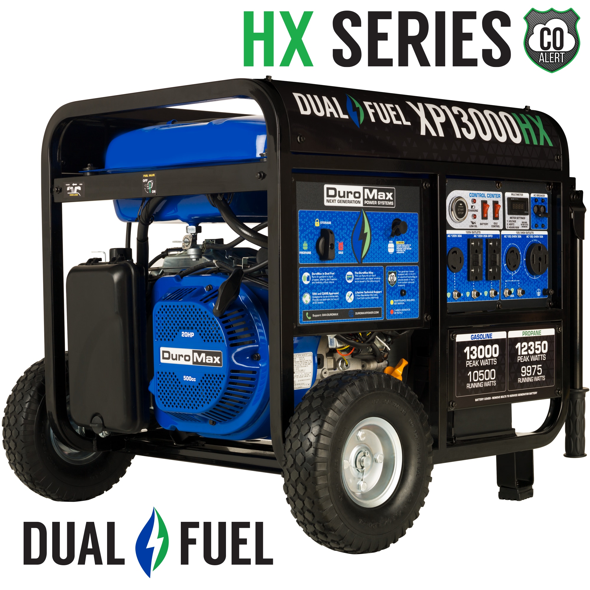 the at Start department Portable 10500-Watt Generator Electric Back DuroMax 500cc Portable Generators Up Home in Power HX