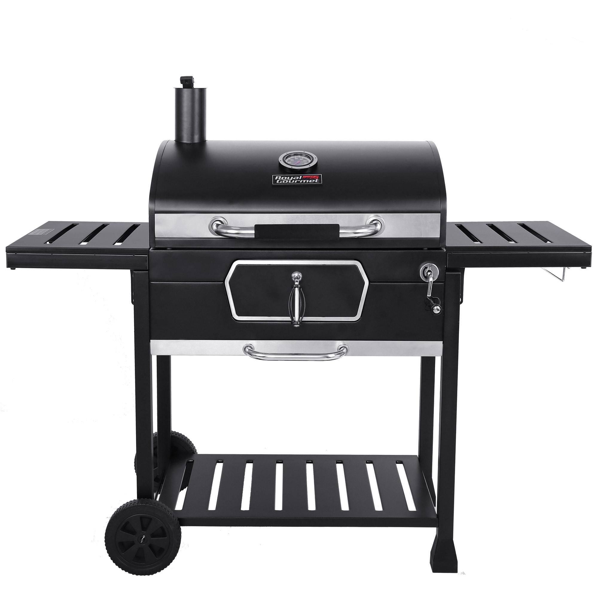 Rotating grill, with excellent step-by-step charcoal lifting system 