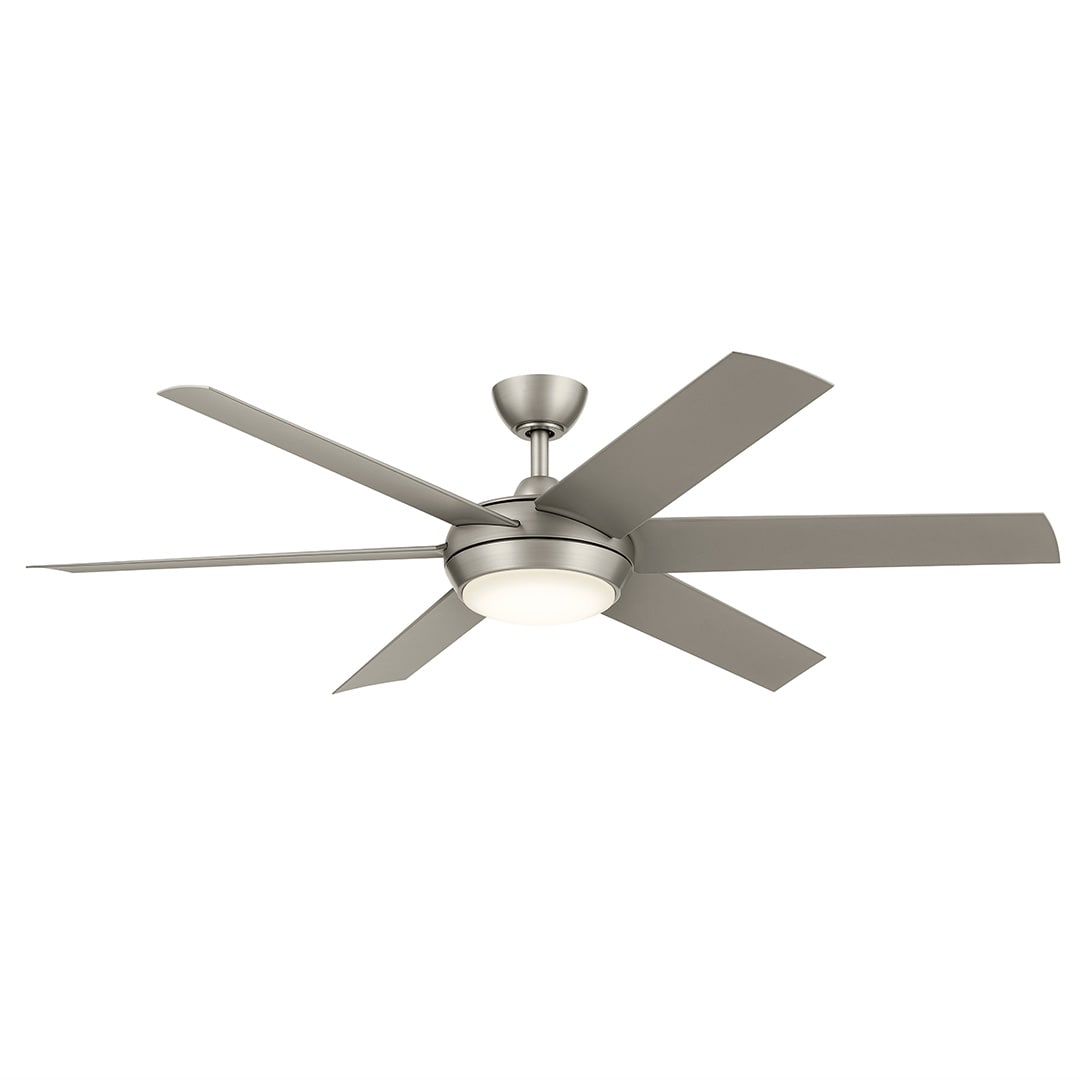 Kichler 310260NI Mint 60-in Color-Changing Integrated LED Outdoor Brushed Nickel with Silver Blades Ceiling Fan With Light and Remote ( 6 -Blade )