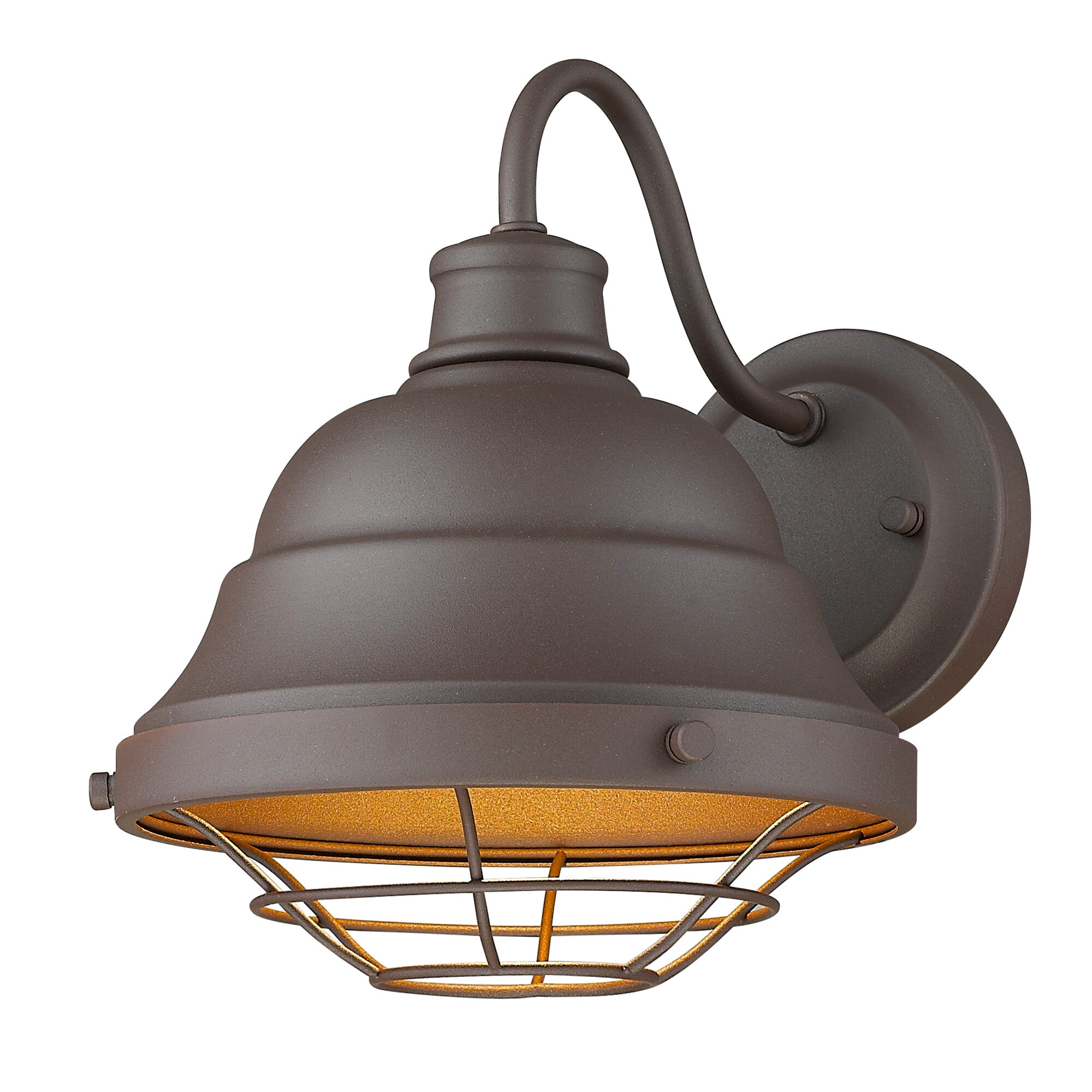 Golden Lighting 7316-OWM TBZ Bartlett 8.375-in W 1 -Light Polished Bronze Farmhouse Wall Sconce