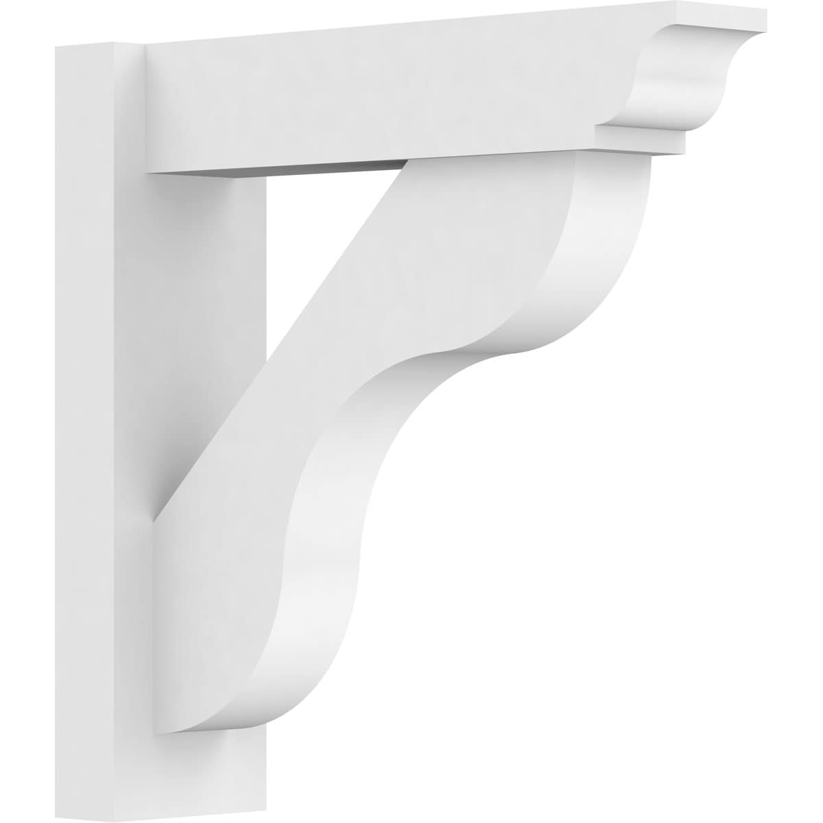 Ekena Millwork OUTP05X18X18CAR01 5-in W X 18-in D X 18-in H Carmel Architectural Grade PVC Outlooker with Traditional Ends