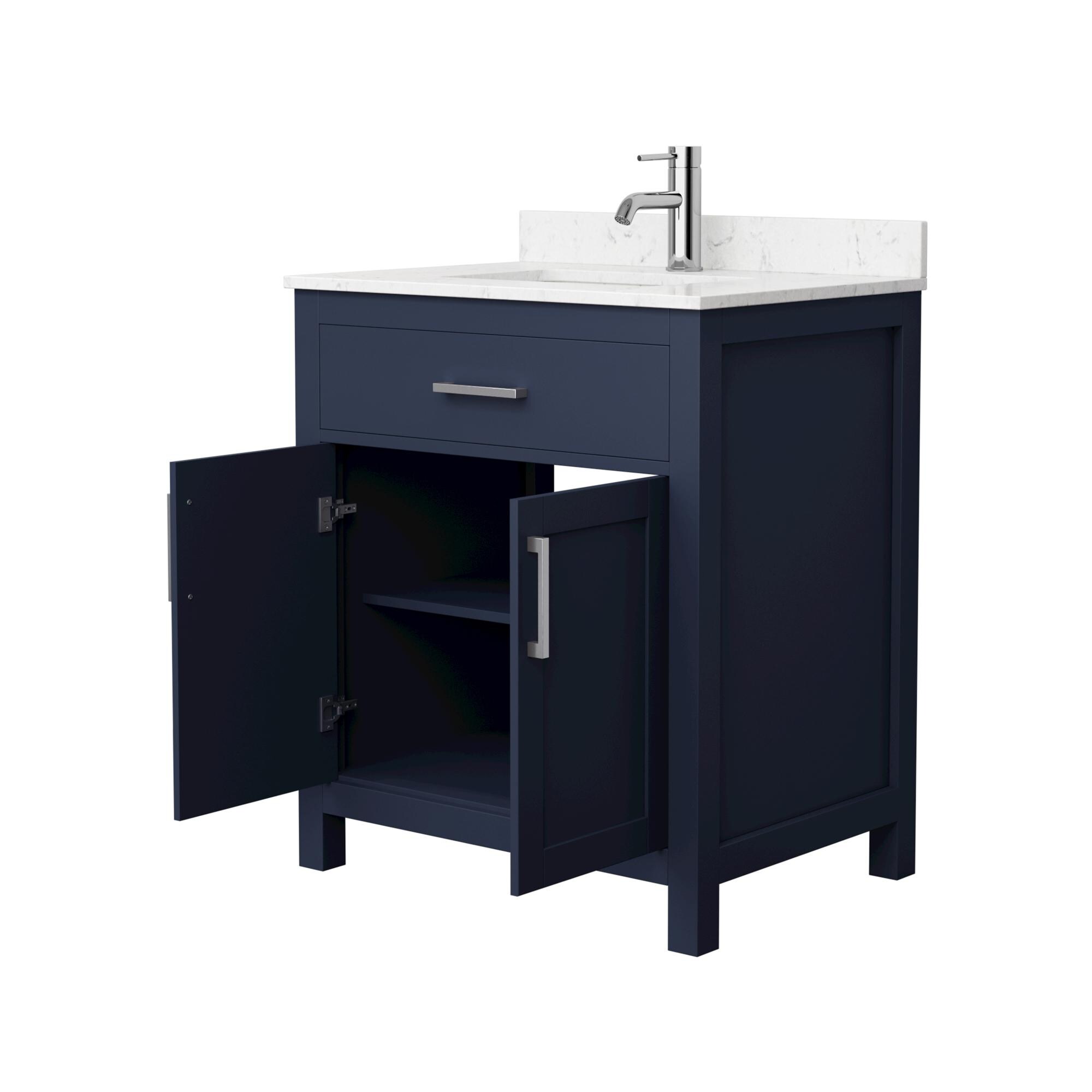 Beckett 30" Dark Blue Freestanding Single Bathroom Vanity with Marble Top