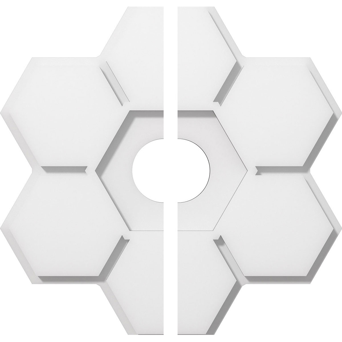 Ekena Millwork CMP16DY2-03000 Daisy 16-in W x 16-in L Contemporary White PVC Split Ceiling Medallion