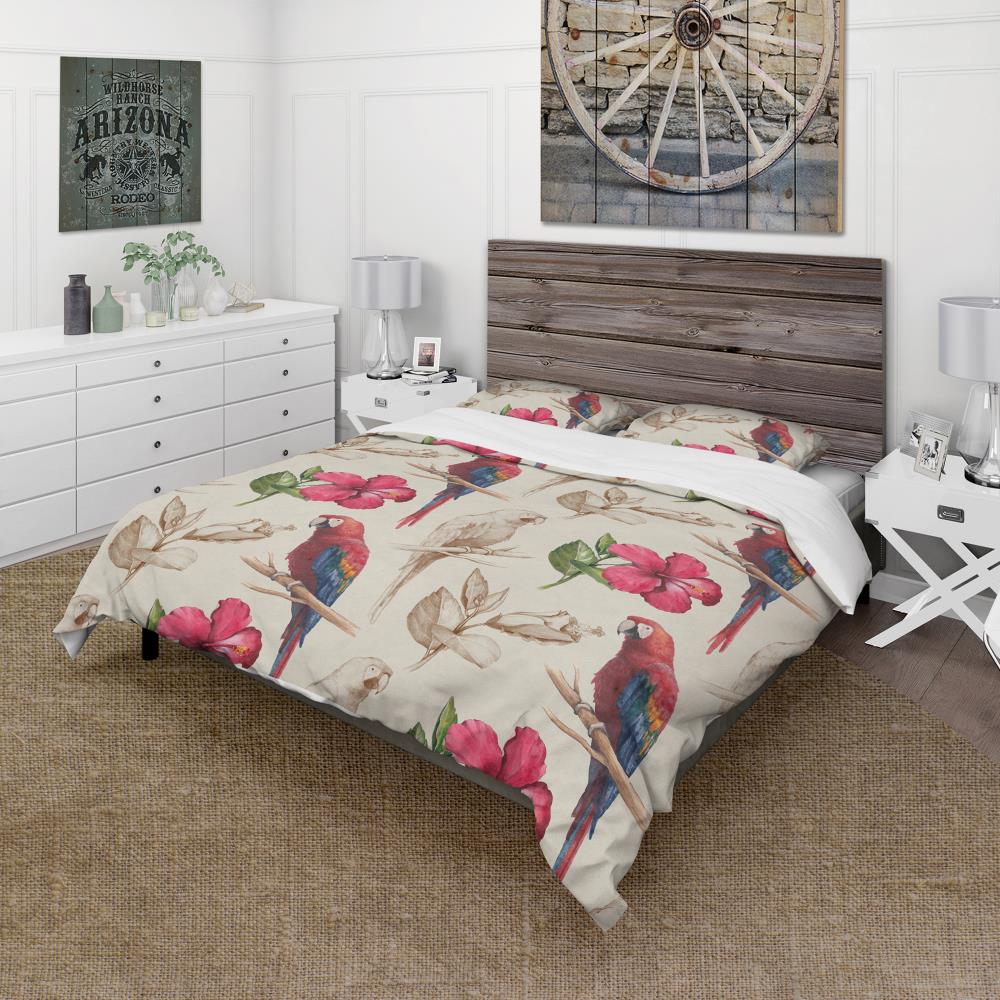 Designart BED19267-Q 3-Piece Red Queen Duvet Cover Set