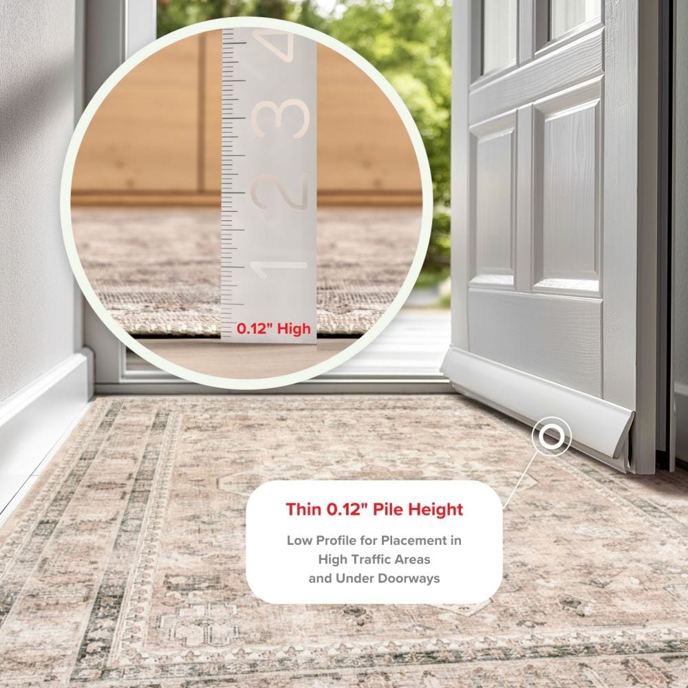 Davi Gray 9' x 12' Washable Synthetic Area Rug