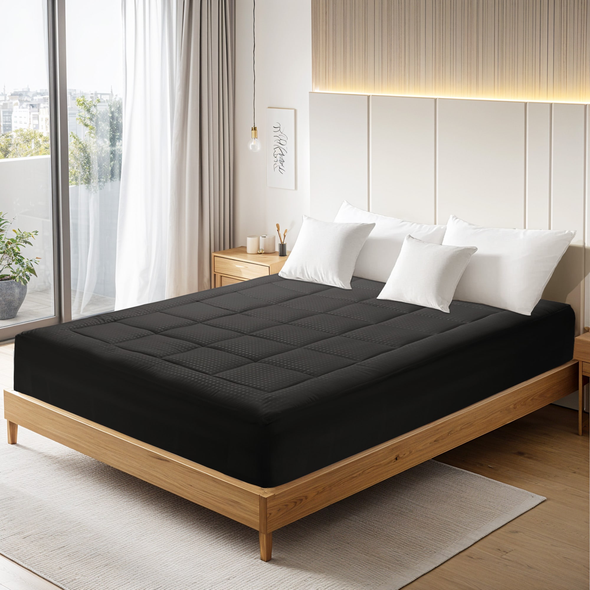 JEAREY JE-LG-WHK 16-Inches D Polyester Twin extra long Hypoallergenic Mattress topper