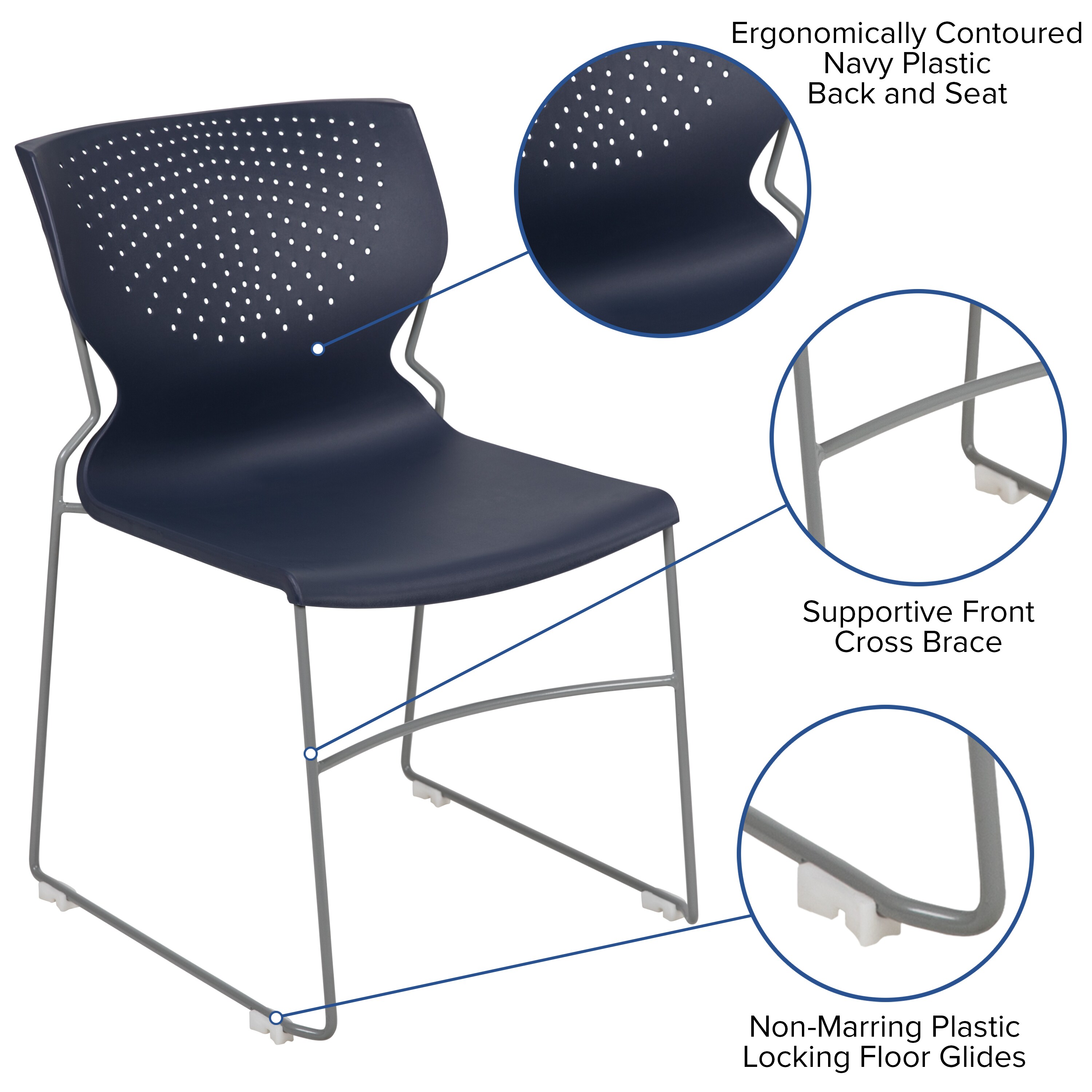 Flash Furniture 889142521181 5 Hercules Modern Navy Plastic Accent Chair