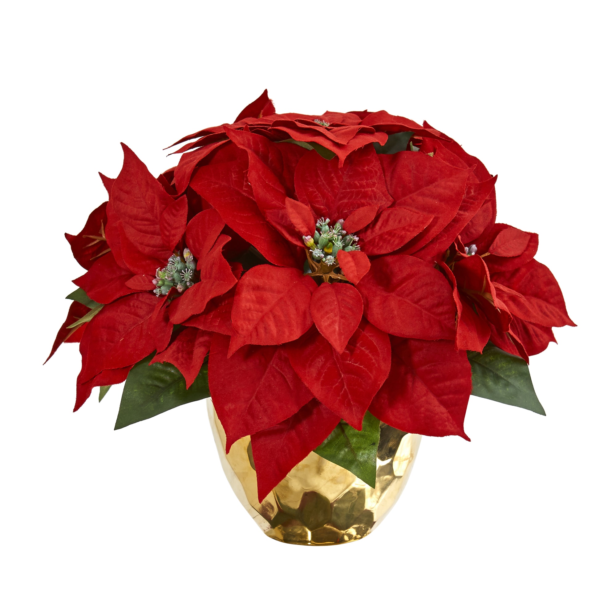 Nearly Natural 11-Inches Tabletop Decoration Poinsettia Christmas Decor #1963