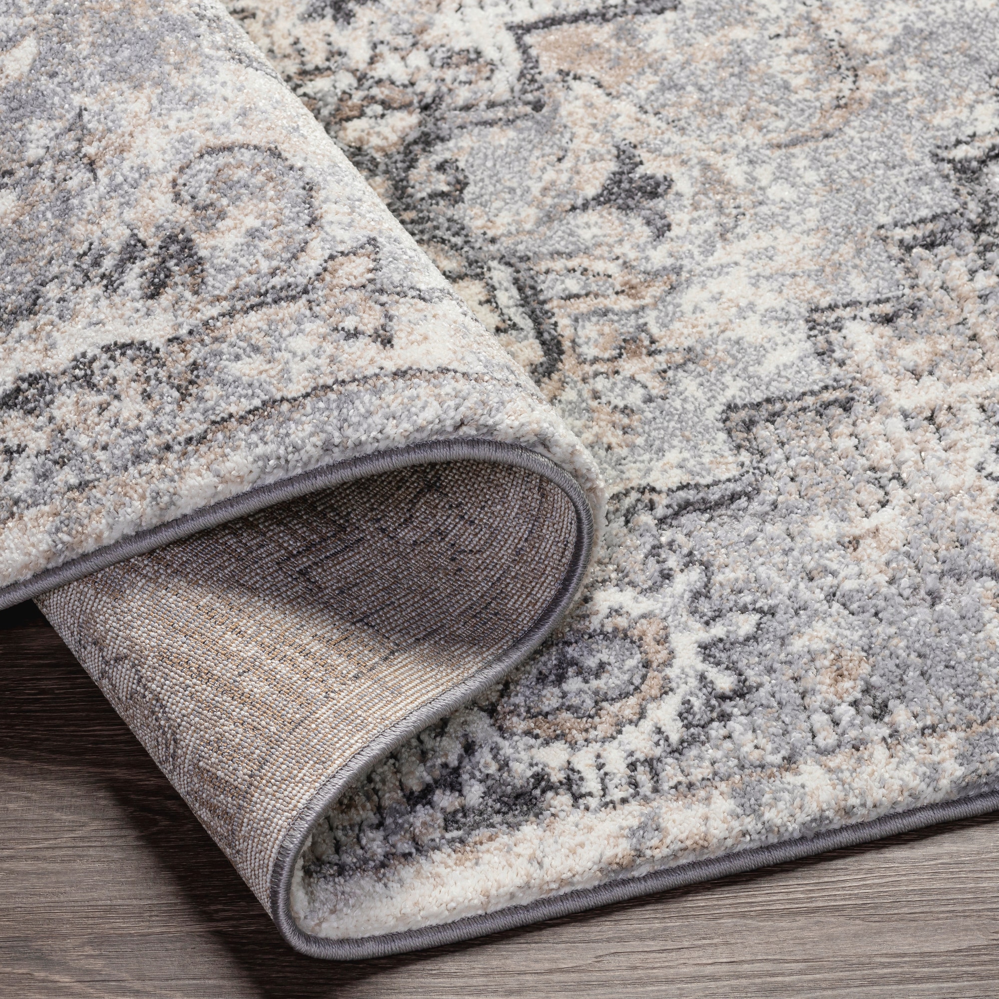 Luxurious Gray Tuscany 6'9" x 9'6" High Pile Area Rug