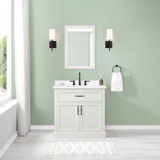 Style Selections Rowan 36 In Antique, Bathroom Vanity With Cabinet On Top