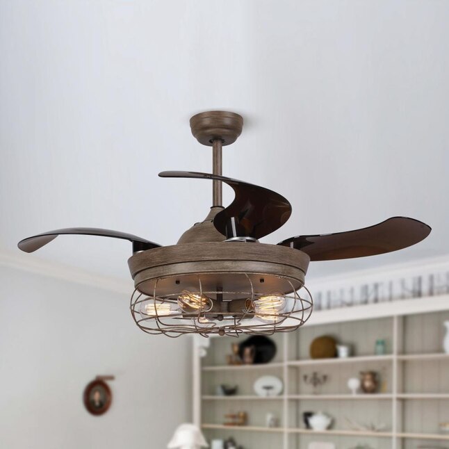 Matrix Decor Fandelier 46 In Weathered Oak Led Indoor Chandelier Ceiling Fan With Light Remote 4 Blade The Fans Department At Com Matrix Decor Fandelier 46 In Weathered, Industrial Ceiling Fans Canada