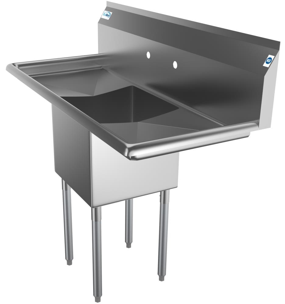 KoolMore 21-in x 45-in 1-Basin Stainless Steel Freestanding Utility Tub ...