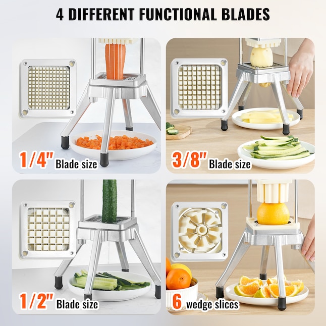 VEVOR Commercial Onion Slicer Vegetable Slicer 3/16 Blade Manual Fruit  Cutter