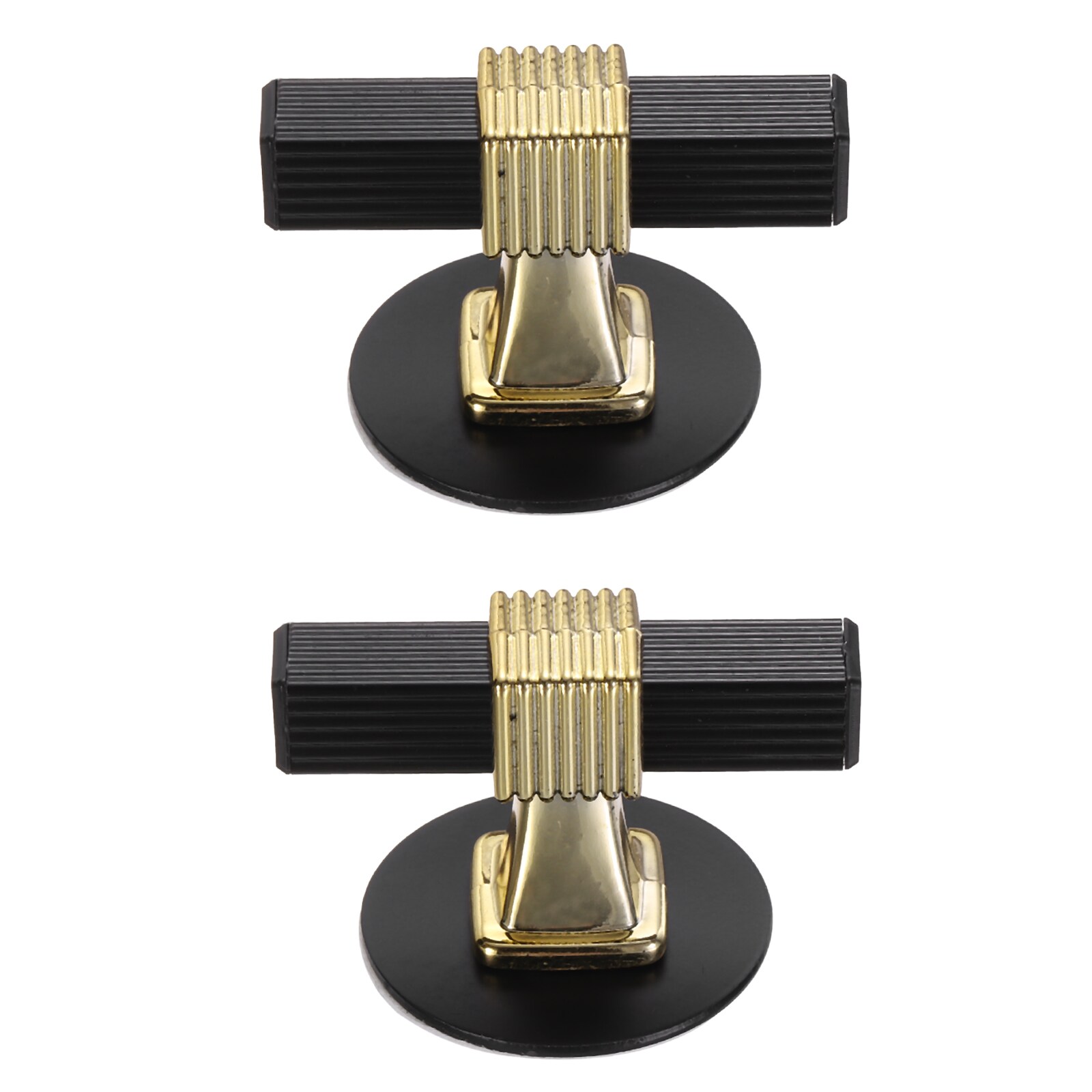 Unique Bargains 2pcs Adhesive Cabinet Knobs Stainless Steel Stick on Drawer Knobs t Shaped Self-Stick Instant Cabinet Handle Pulls for Window Wardrobe Cupboard Drawer Closet Black
