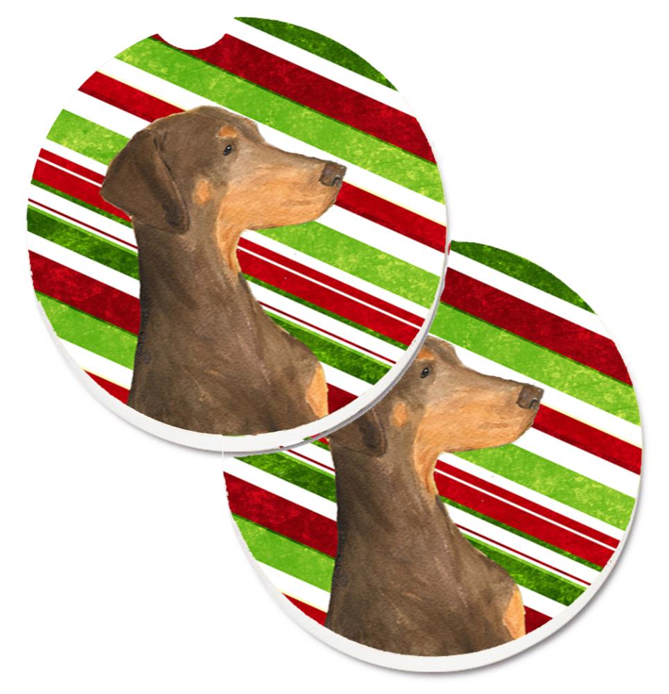 Caroline's Treasures SS4548CARC Candy Cane Christmas Ceramic Round Coaster(s)