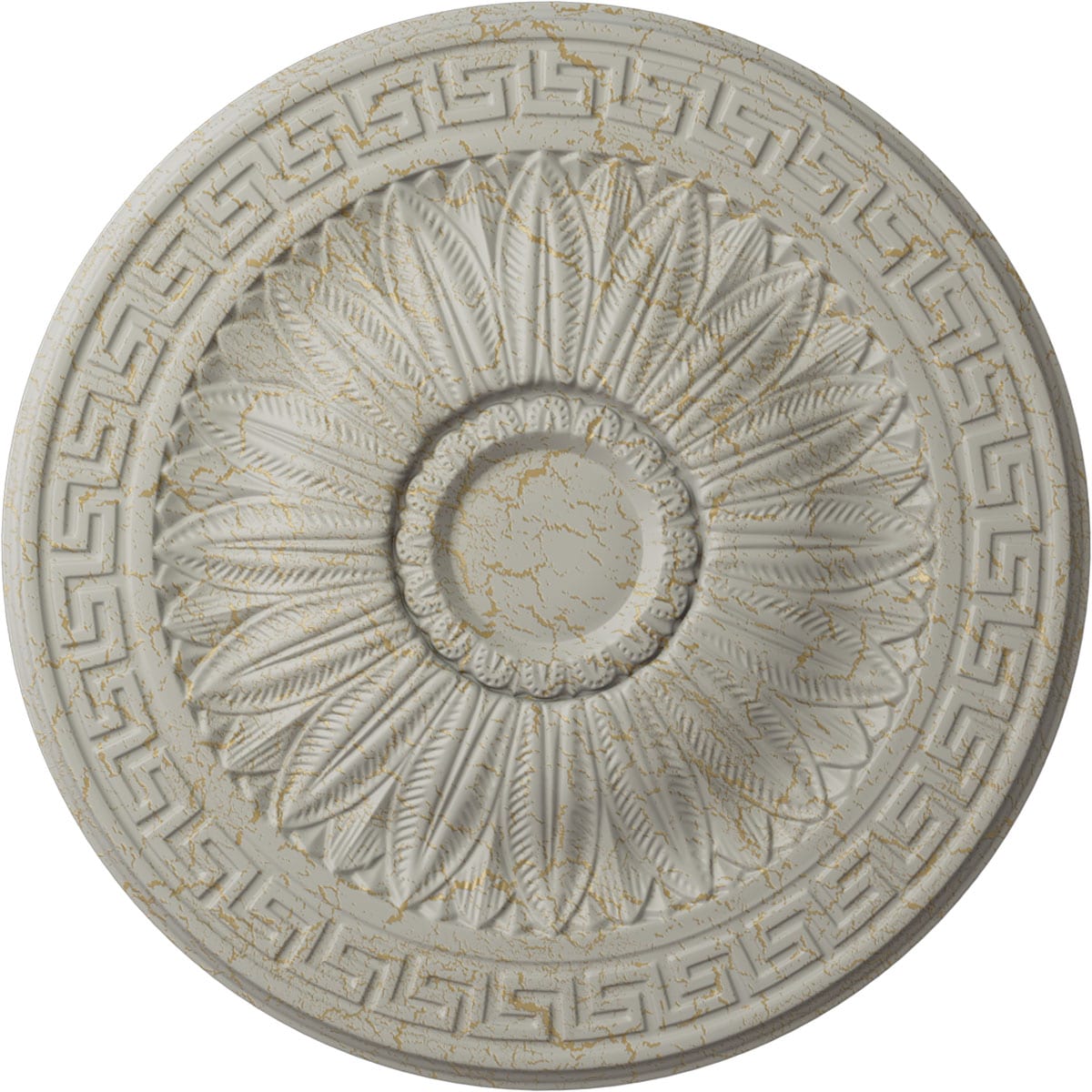 Ekena Millwork CM20HAPCC Randee 20-in W x 20-in L Painted Pot Of Cream Crackle Polyurethane Whole Ceiling Medallion