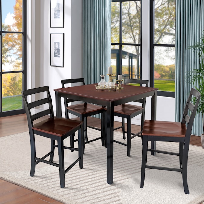 Uolfin Ampere Dark Brown And Black, Square Dining Room Table For 4