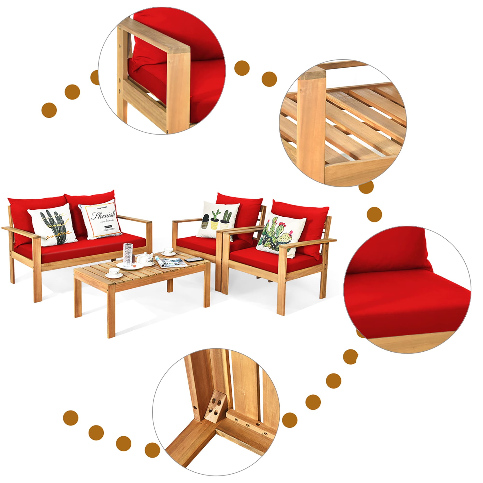 Costway HW64146RE+ Patio-Conversation-Sets - View #2