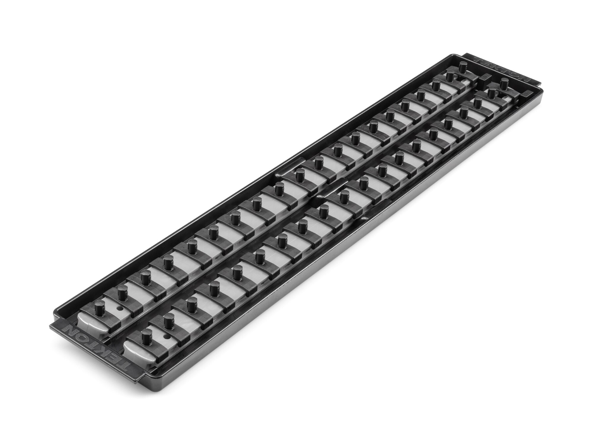 TEKTON OST03340 Plastic Socket storage - 1/4 in drive x 18 inch socket rails with 40 clips