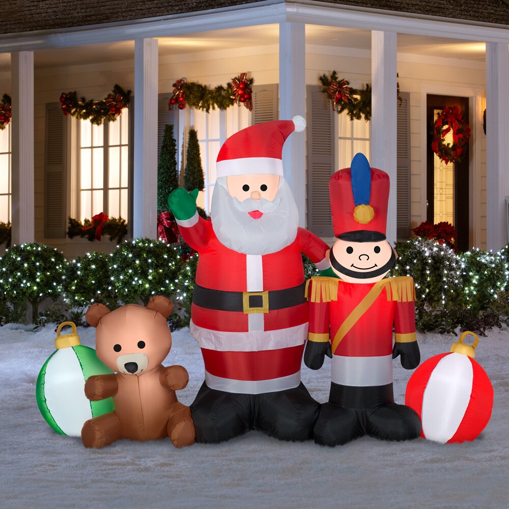 Gemmy 5.09-ft Lighted Santa Christmas Inflatable at Lowes.com