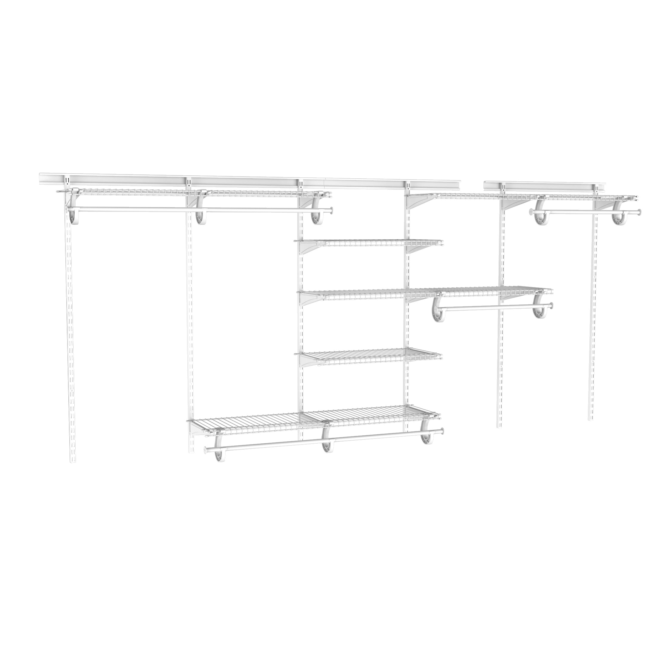 ClosetMaid ShelfTrack 7-ft to 10-ft x 12-in White Wire Closet Kit in the  Wire Closet Systems department at