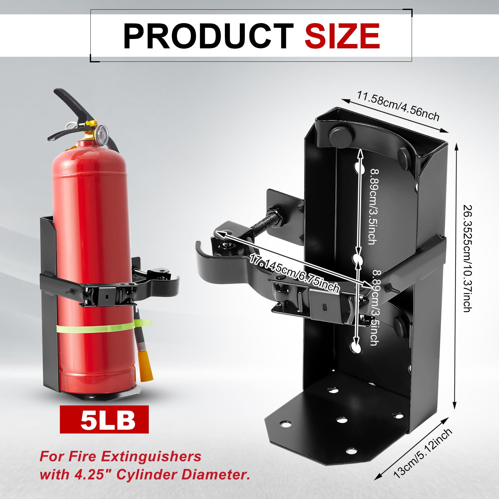Etokfoks Fire Extinguisher Wall Mount Bracket Metal Holder for Home Car ...