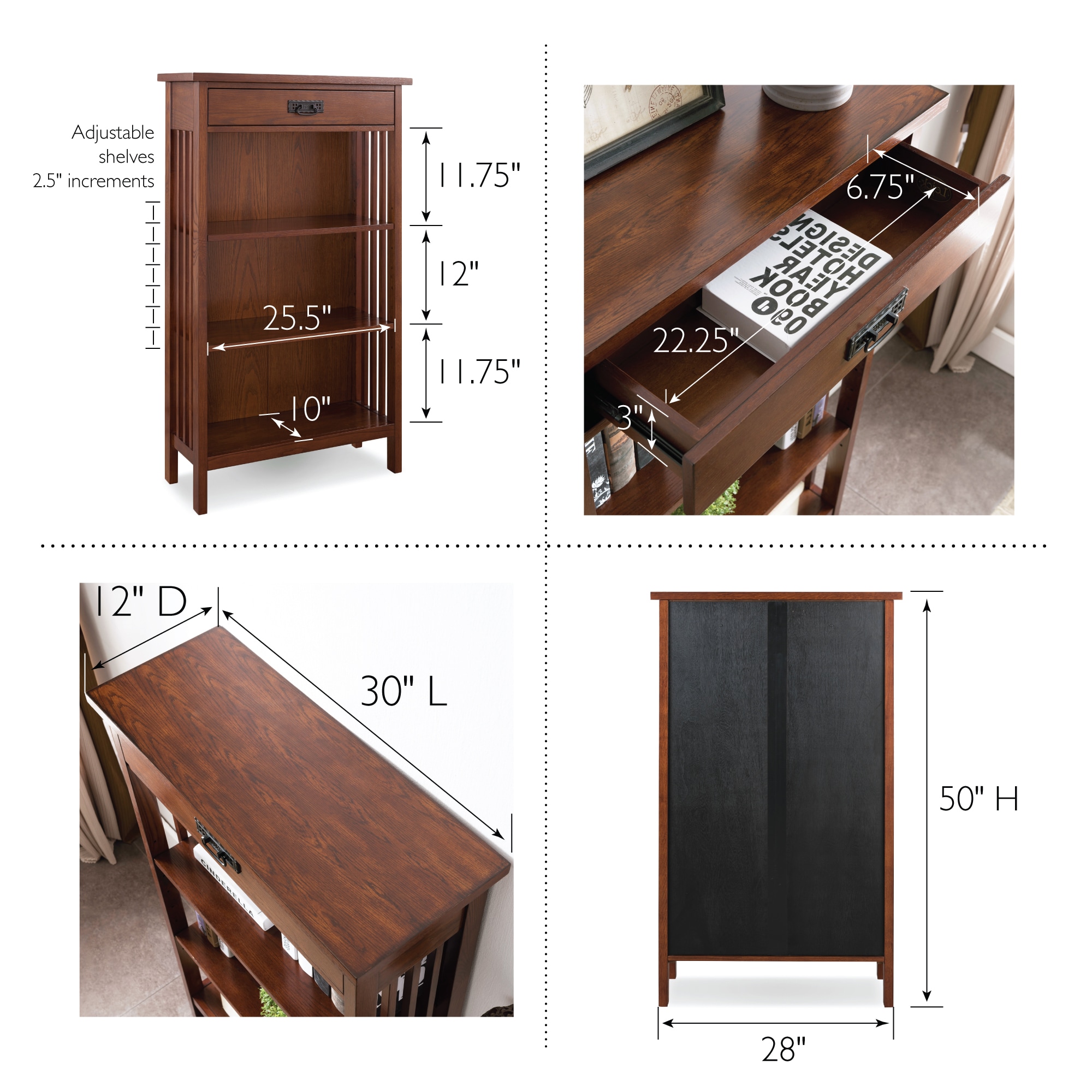 Leick Home 82262 bookcases - View #2