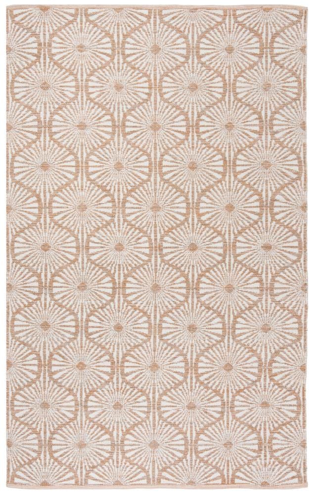 Safavieh MTK606D-5 Montauk Biloxi 5 x 8 (ft) Cotton Orange/Ivory Rectangular Indoor Abstract Coastal Area rug