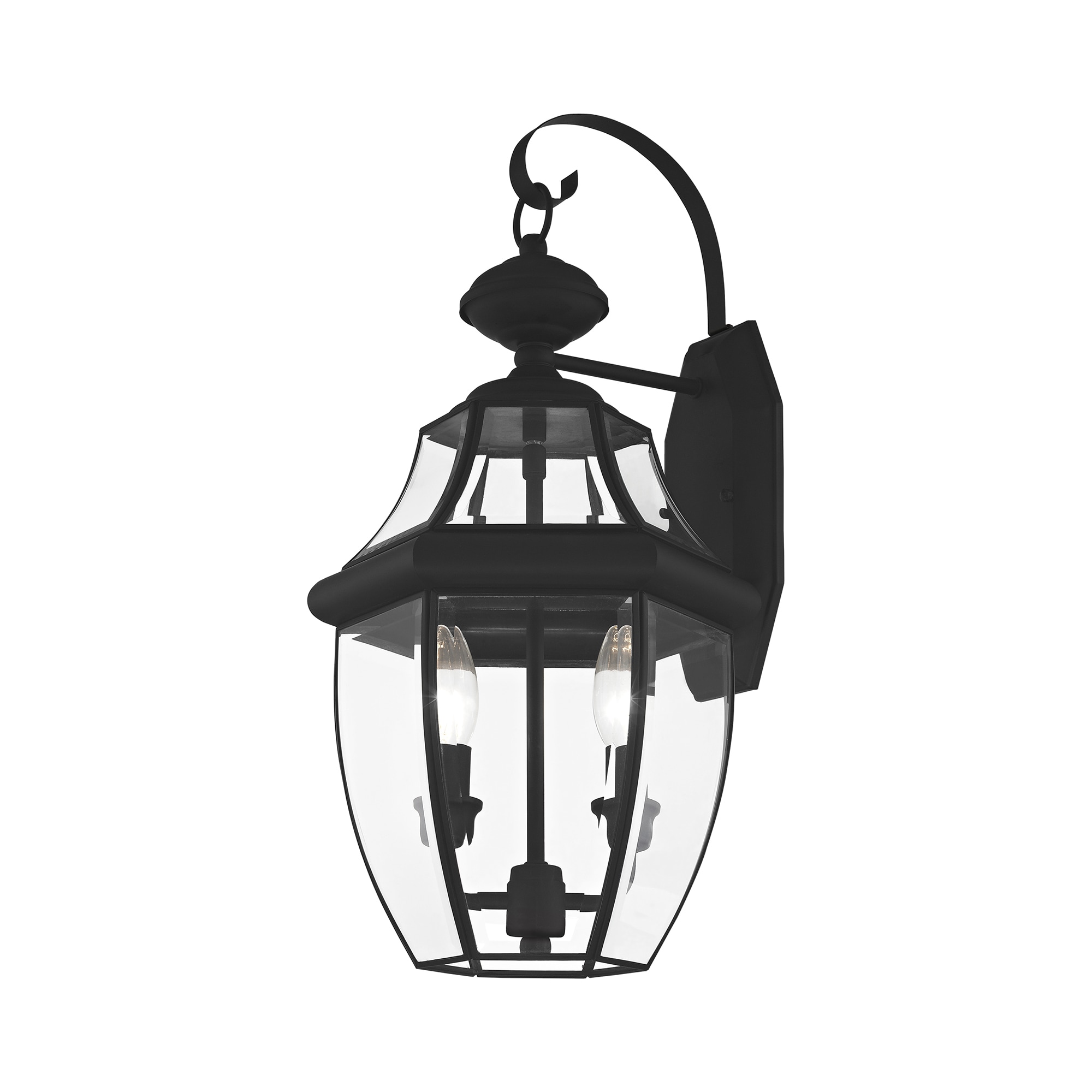 Monterey Colonial Style Black Brass Outdoor Wall Lantern
