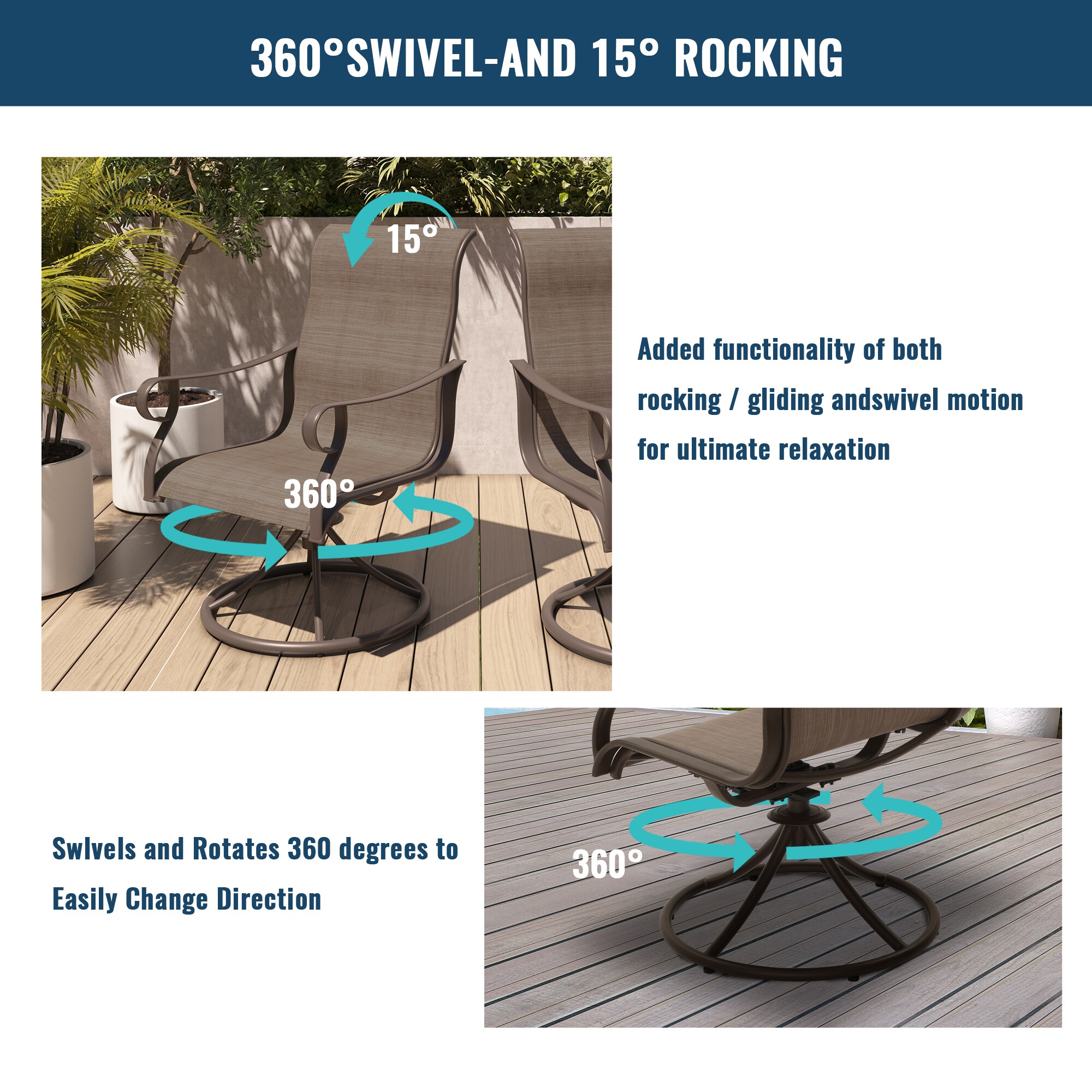 Clihome CL-SLZYC01-BR Patio-Chairs - View #7