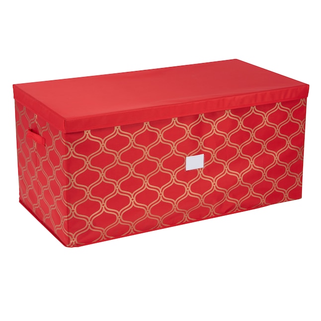Plastic Ornament Storage Box (Red)
