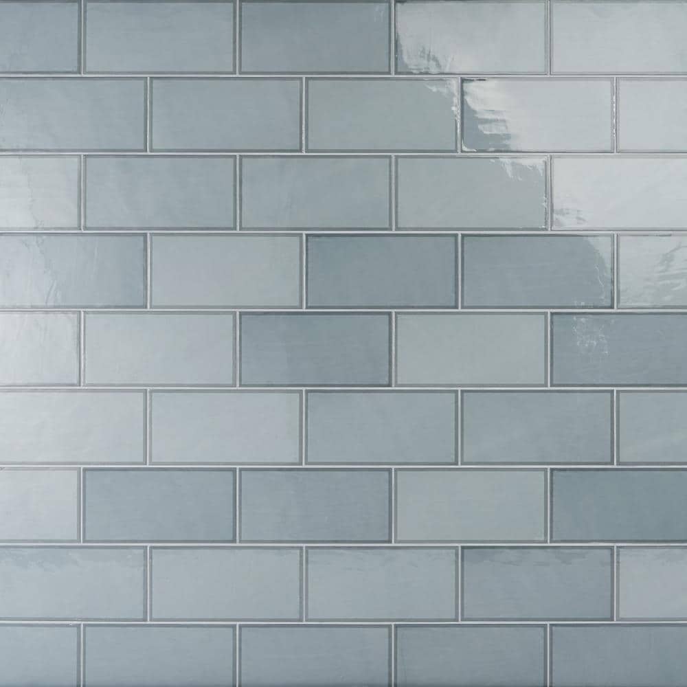 Artmore Tile EXT3RD104397 Polygon Blue 5-in x 10-in Polished Ceramic Subway Standard Wall Tile ( 10.76-sq ft Carton )