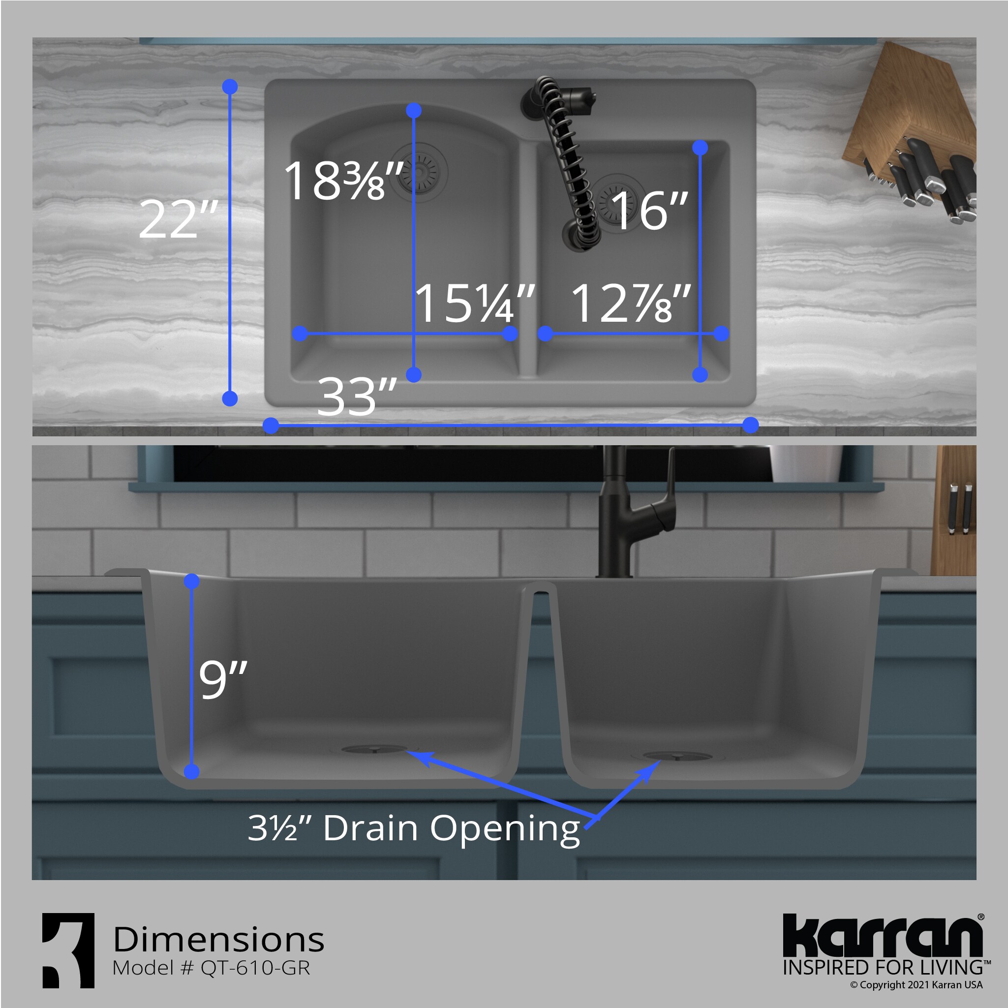 Karran QT-610-GR Kitchen-Sinks - View #8