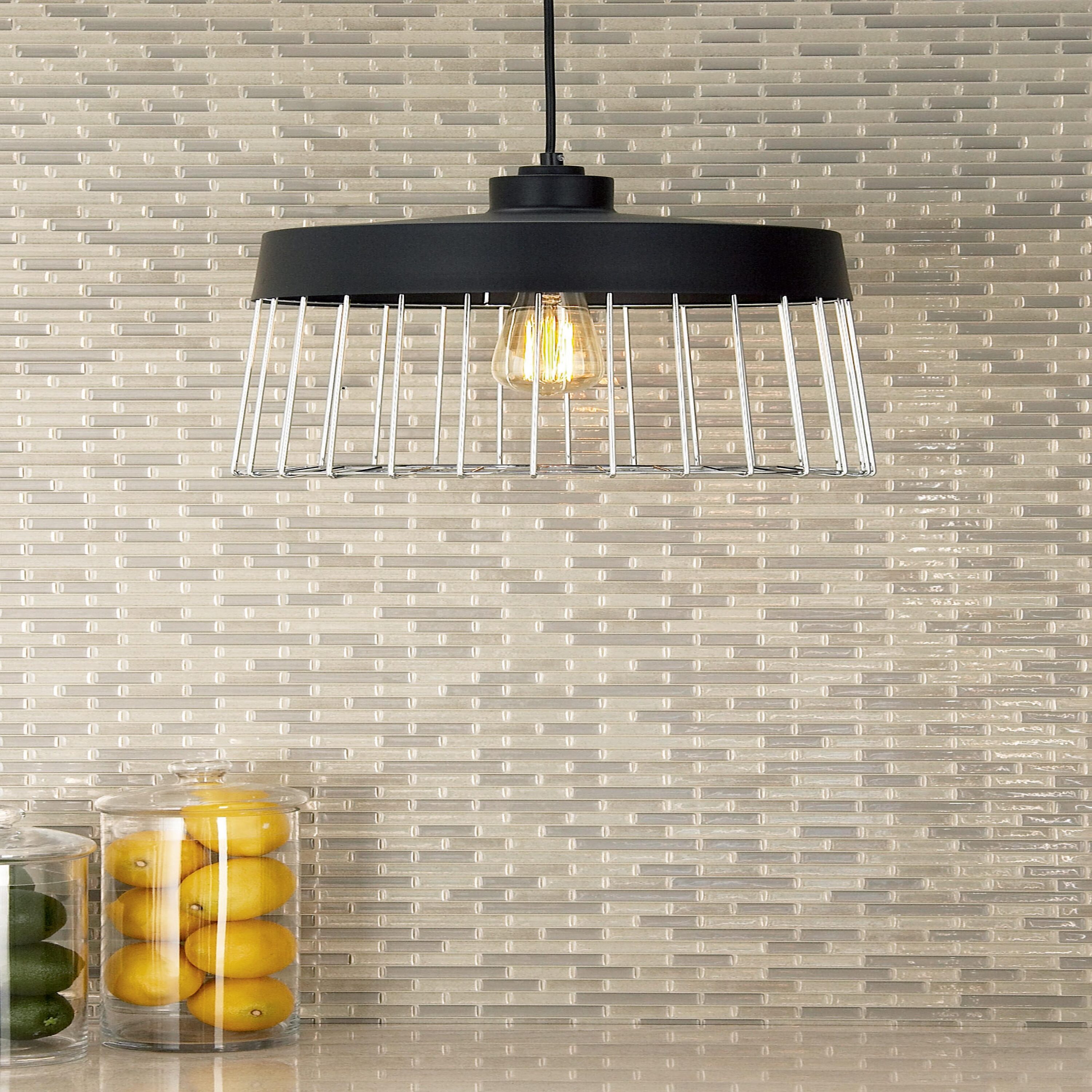 Grayson Lane 59288 1 -Light Silver Transitional Bell Medium Hanging Pendant light