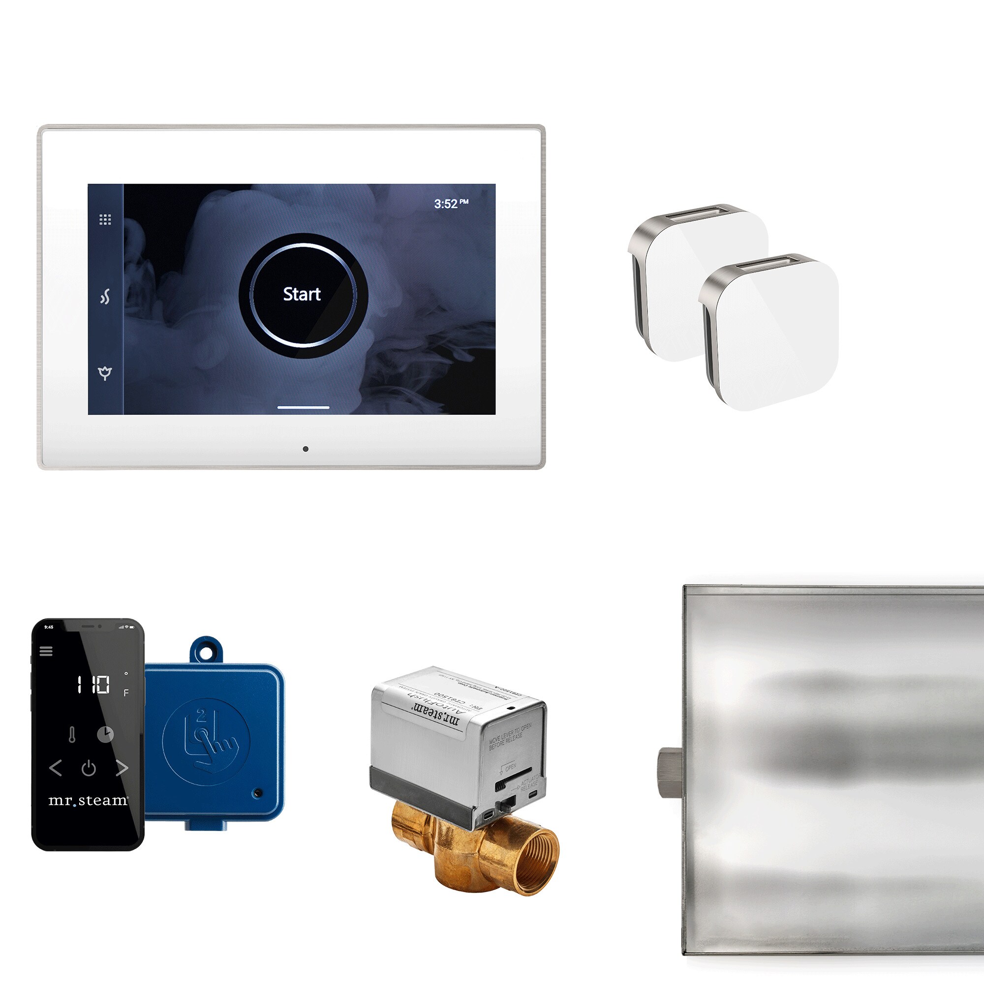 Mr. Steam XBTLRWHXBN 120-Watts White Brushed Nickel Steam generator control kit