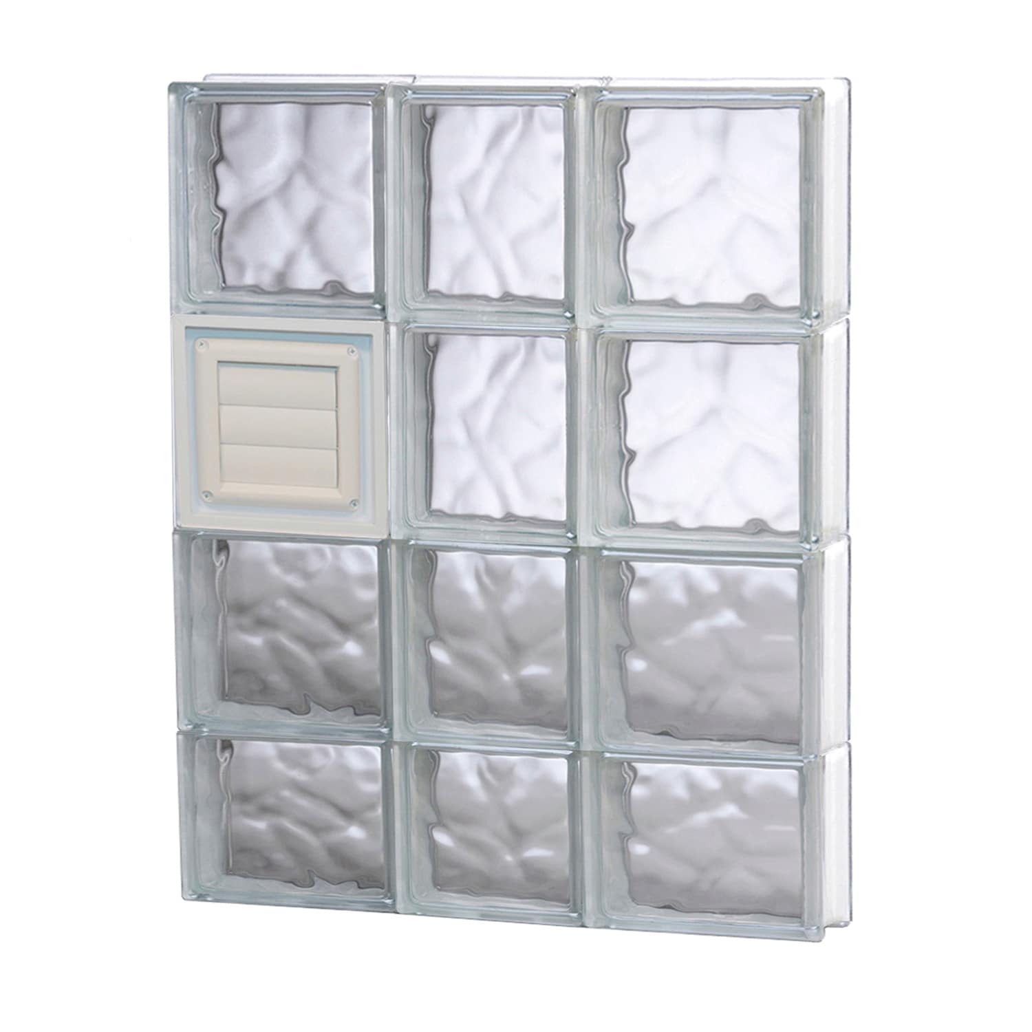 REDI2SET D2230DC Wavy Glass 21-1/4-in x 29-in Frameless Replacement Dryer vent Glass Block Window