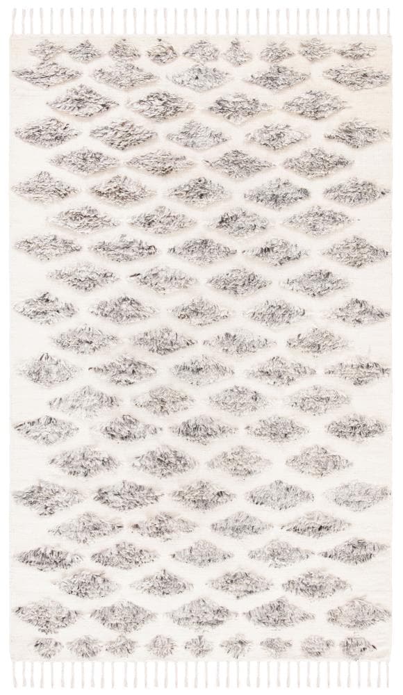 Safavieh CSB558F-5 Casablanca Nassjo 5 x 8 (ft) Wool Gray/Beige Rectangular Indoor Geometric Moroccan Area rug