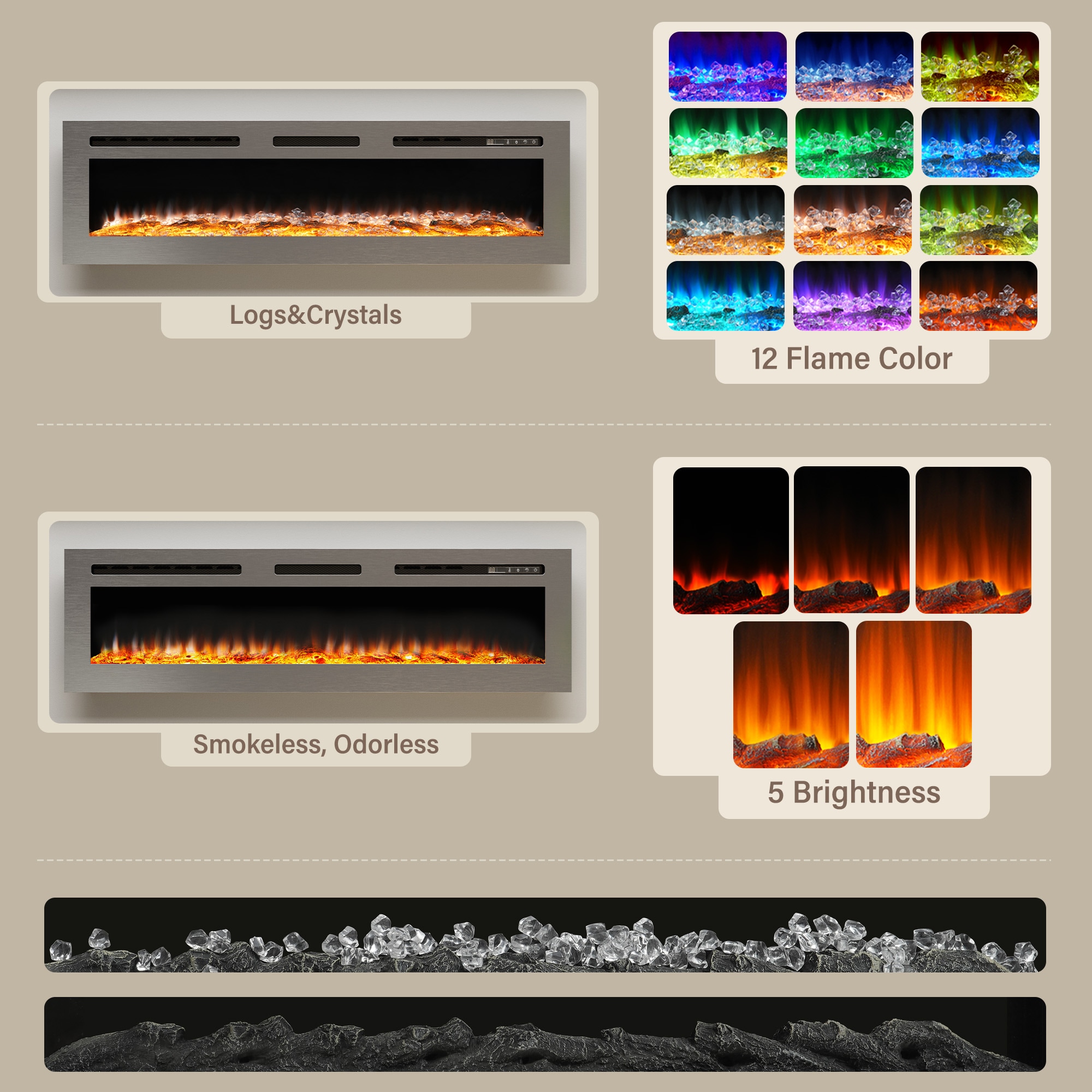 Clihome CL-W60 Electric-Fireplaces - View #7