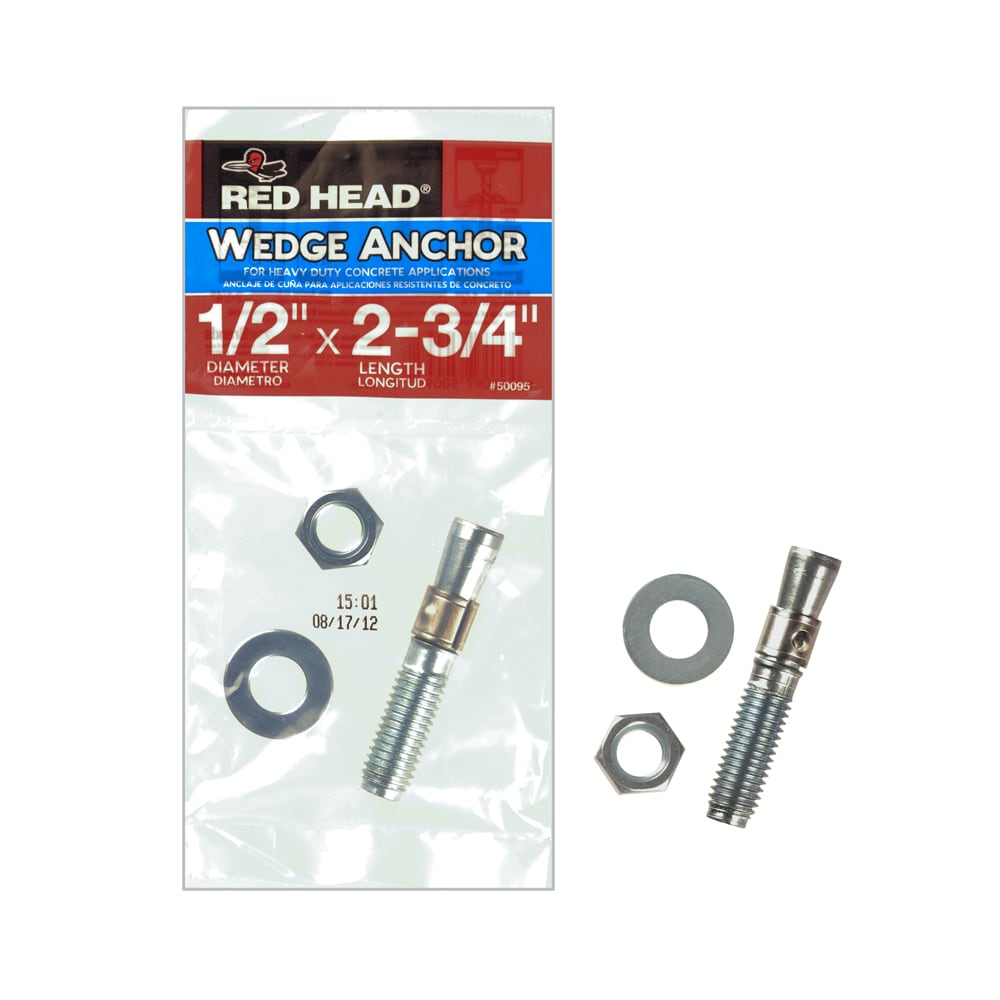 Red Head 50095 1/2-in x 2-3/4-in Concrete Wedge Anchors (