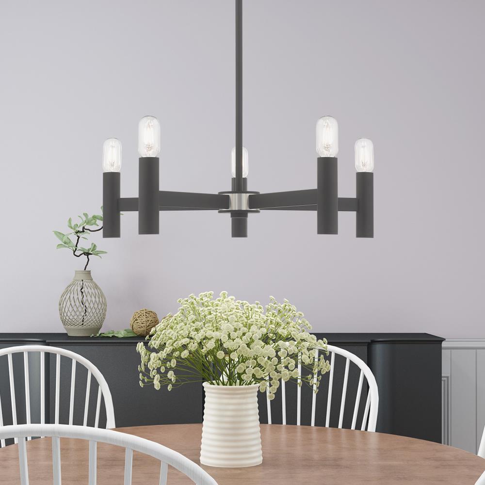 Copenhagen 5-Light Scandinavian Gray Steel Chandelier