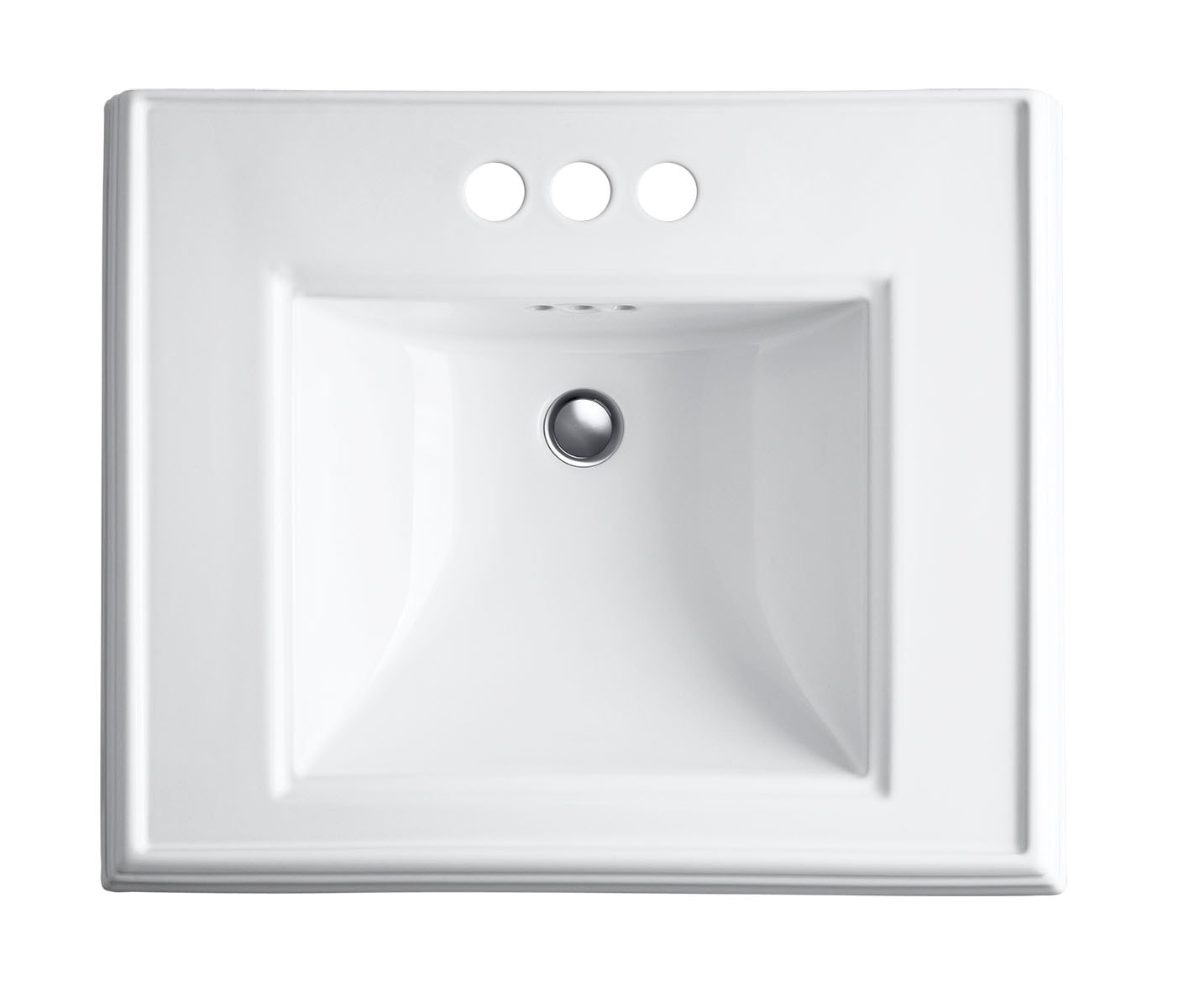 KOHLER Memoirs Fireclay White Pedestal Sink Top (24-in x 11-in x 22.438 ...