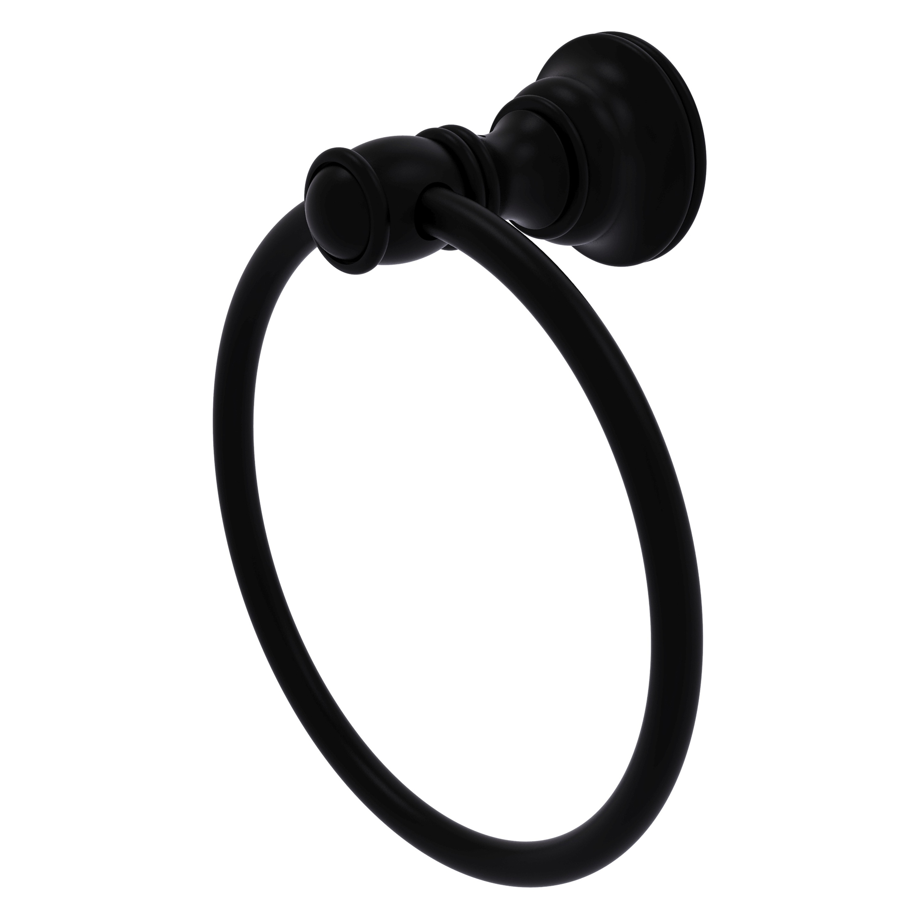 Allied Brass CL-16-BKM Carolina Matte Black Wall mount Single Towel Ring