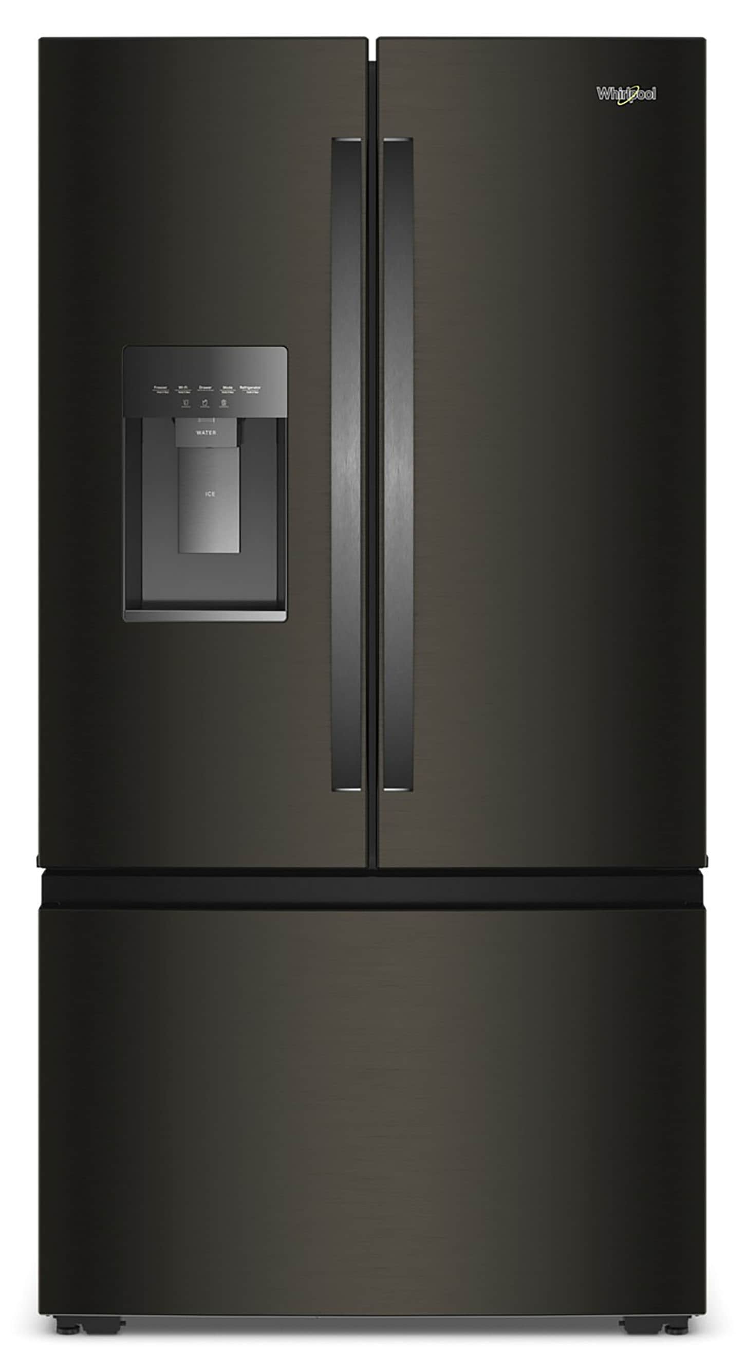 Whirlpool WRFC5036RV Counter-Depth 23.4-cu ft 3 -Door 36-in Wide French Door Refrigerator with Ice Maker with Water and Ice Dispenser ( Black Stainless Finish ) ENERGY STAR Certified