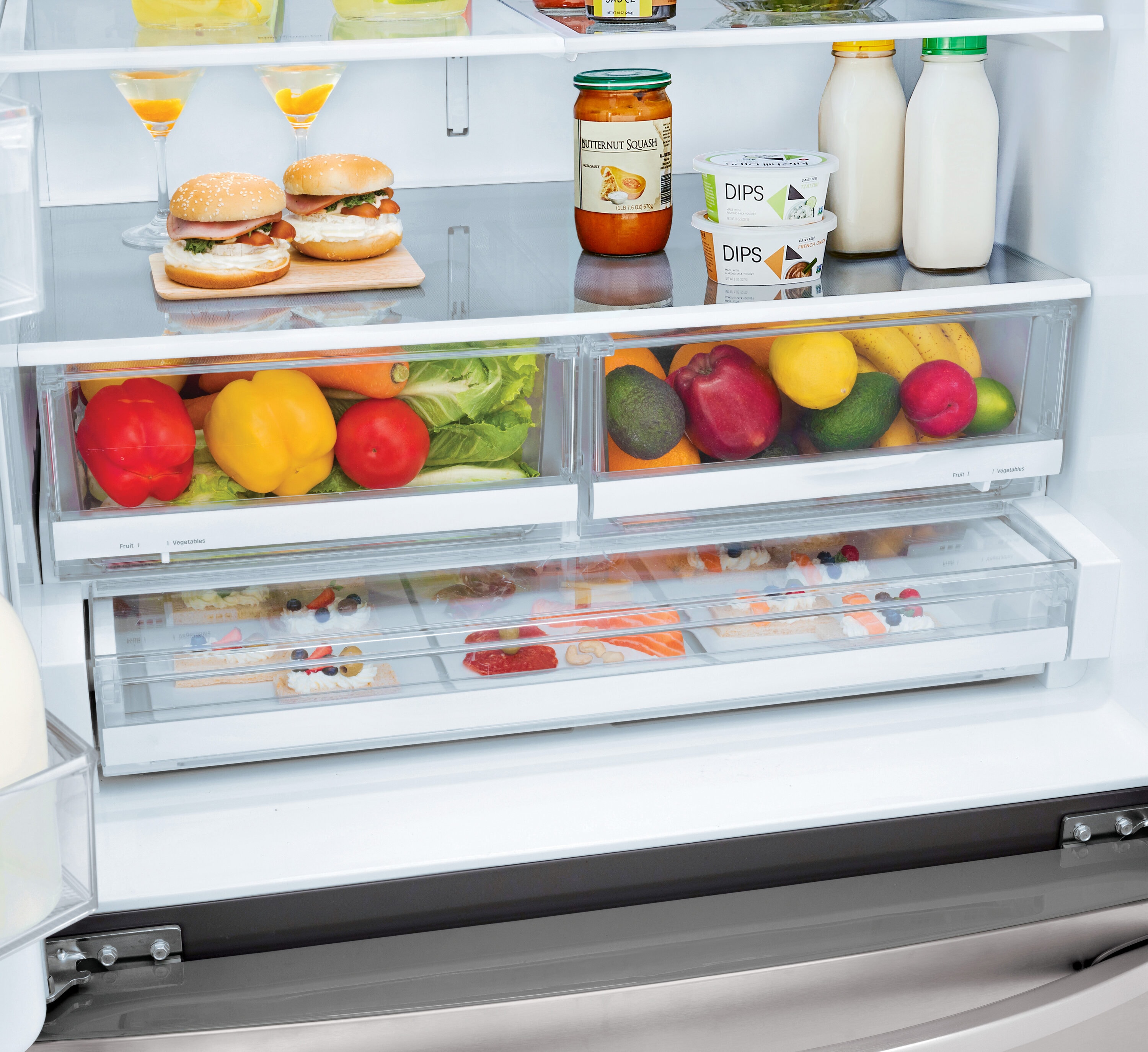 LG 27.7-cu ft Smart French Door Refrigerator with Ice Maker, Water and ...